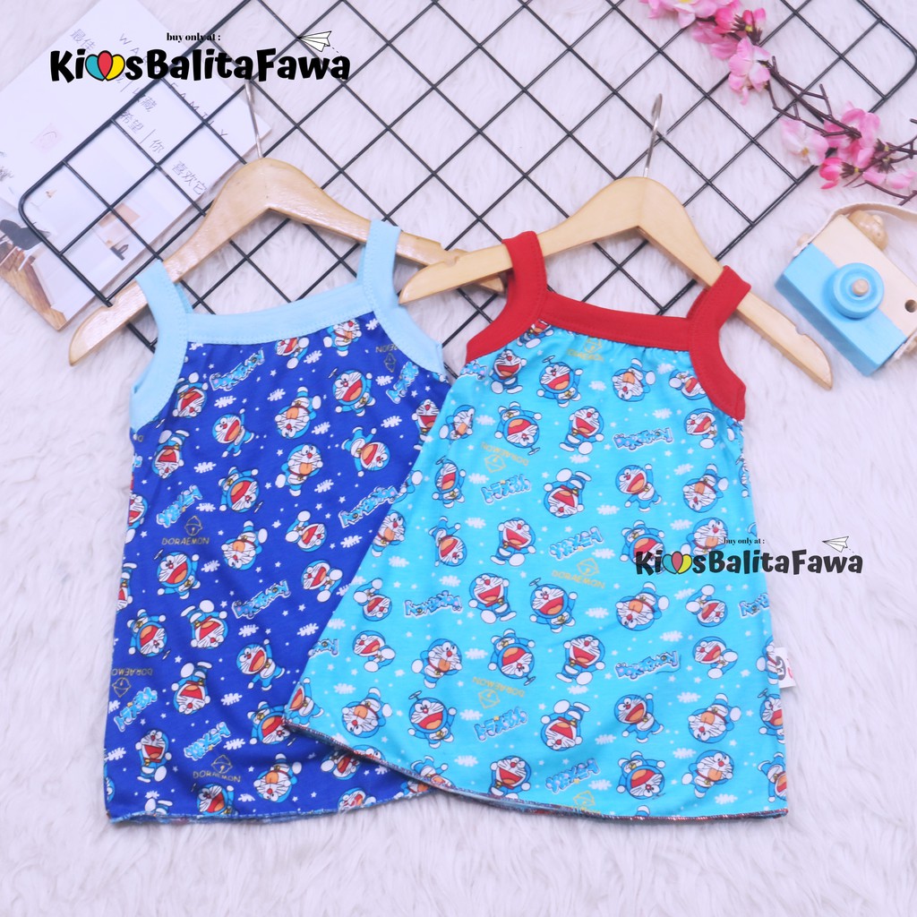 Tanktop Dress Bayi 0-12 Bulan / Baju Tidur Baby Girl Adem Bahan Kaos Daster Meylan Grosir Perempuan babycinnamon