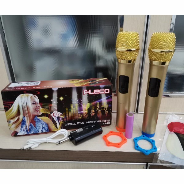 PROMO MICROPHONE FLECO M-12/MICROPHONE PROFESIONAL WIRELESS MIC DOUBLE M-12 FC PROMO