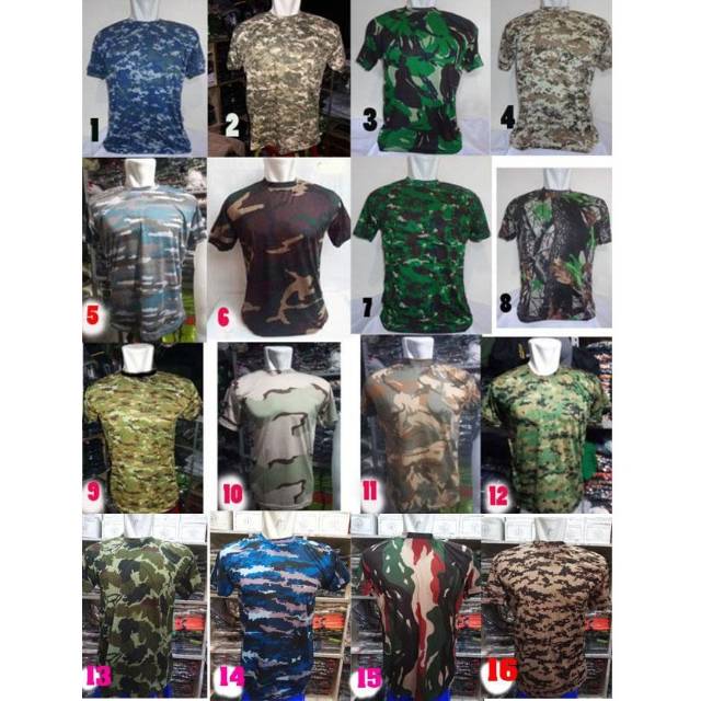 KAOS BAJU  LORENG ARMY  LENGAN PENDEK Shopee Indonesia