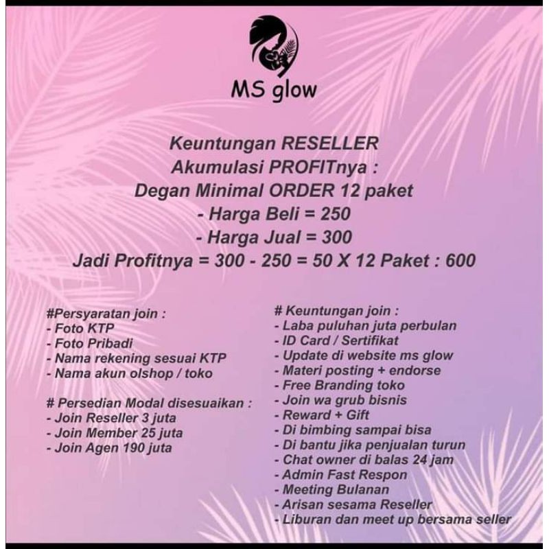JOIN RESELLER MS GLOW FREE ID CARD