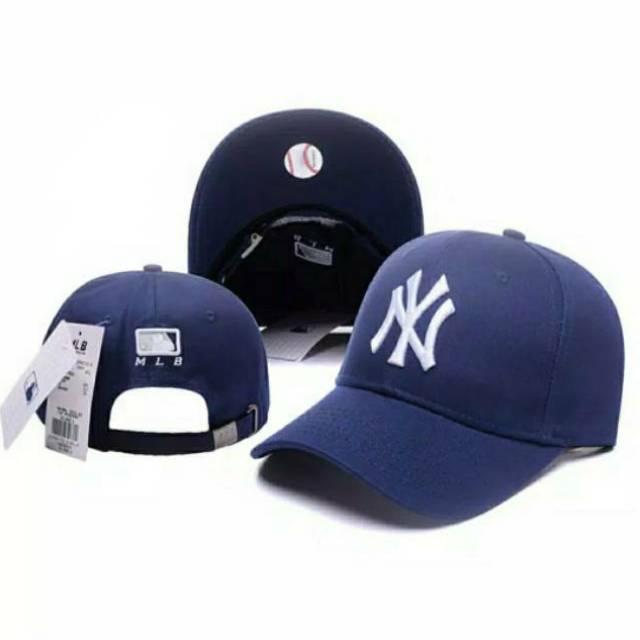 Topi Baseball New York Blue white Import