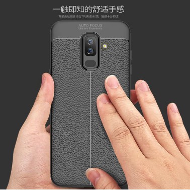 Autofocus Case Samsung A6 ,  A6 Plus ,  A8 ,Samsung A8 Plus Silikon  Black kulit jeruk Elegant