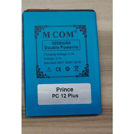 [ 5000mah ] - Baterai PRINCE PC12 PLUS - MCOM  - Baterai Batrai Batre Batere Battery Battre Batrai B