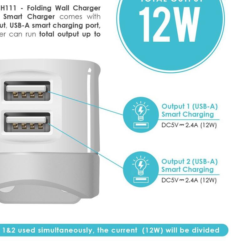 ➱ Uneed Smart Travel Charger Dual USB Port - UCH111 ➨
