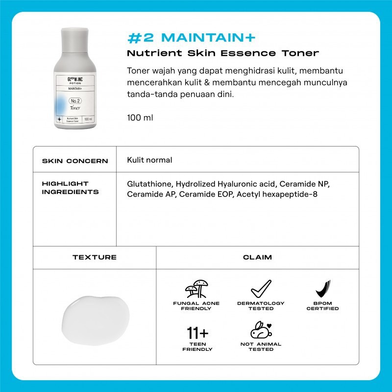 ★ BB ★ GLOWINC POTION MAINTAIN+ Nutrient Skin Essence Toner