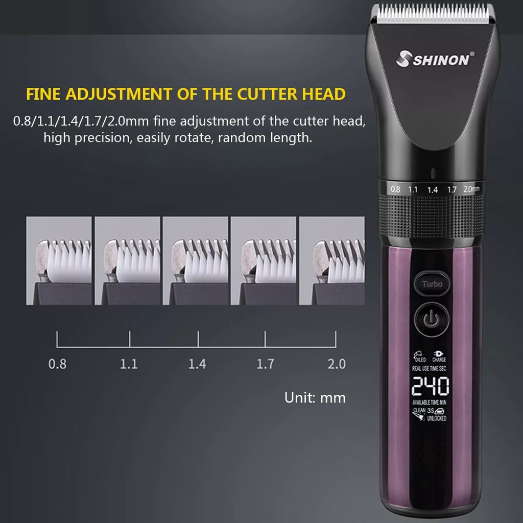 SHINON SH-7627 - Professional Electric Hair Trimmer with LCD Display - Alat Cukur dengan Layar LCD