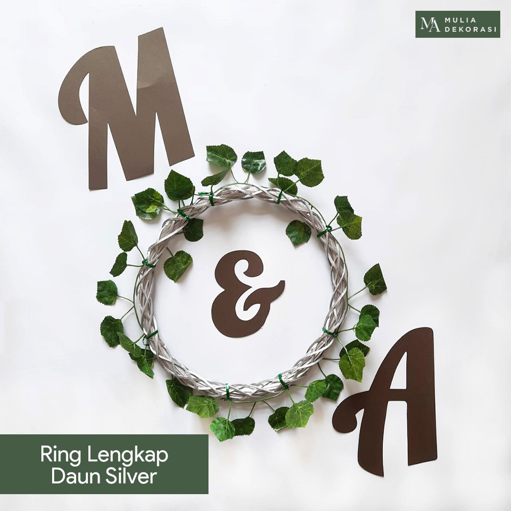 Lingkaran Rotan Dekorasi Ring Rotan Silver Gold Backdrop Custom Lengkap Wedding Lamaran Aqiqah Natal