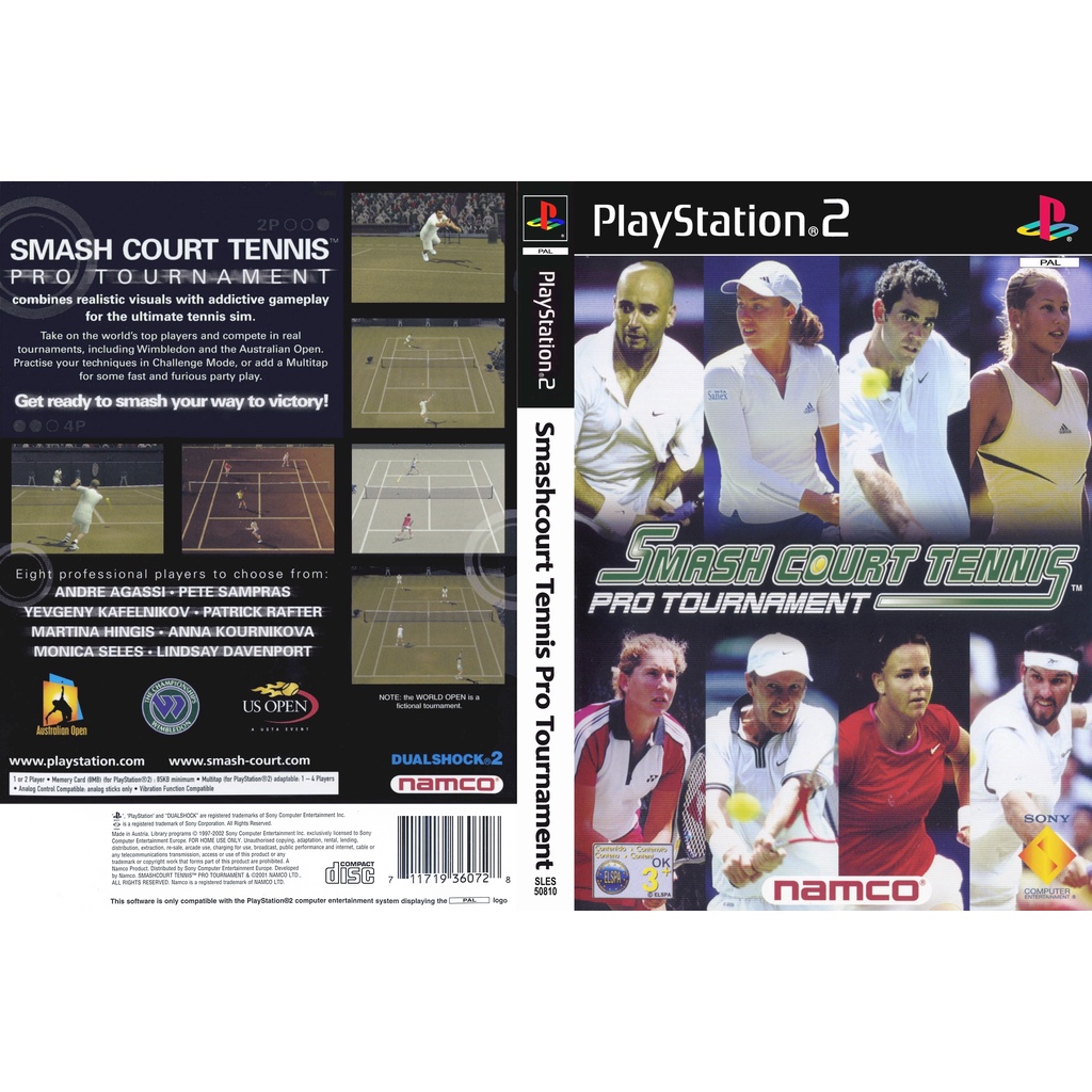 Kaset Ps2 Game tennis smash court tenis pro tournament