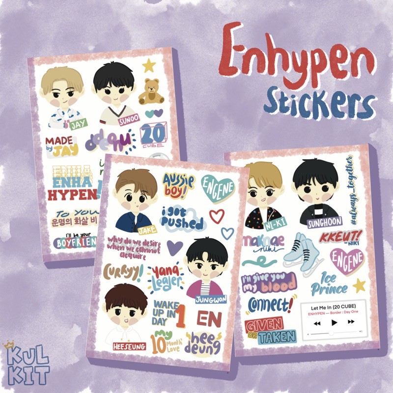 ENHYPEN Stickers (cutting kiss cut) by kulkit