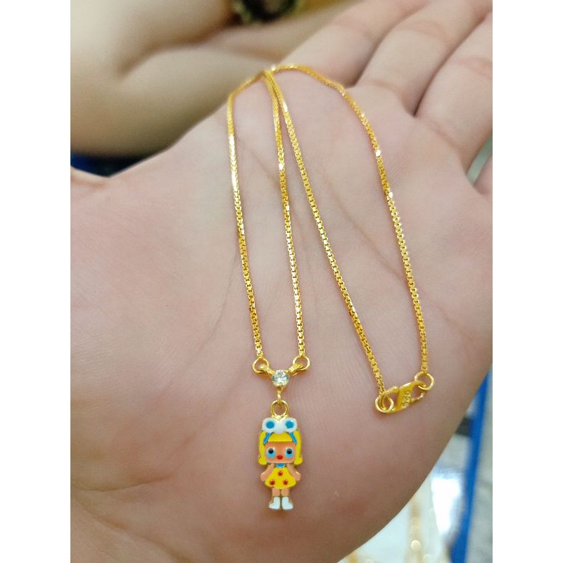 KALUNG ANAK LOL IMPORT PERAK 925 LAPIS MAS 24K