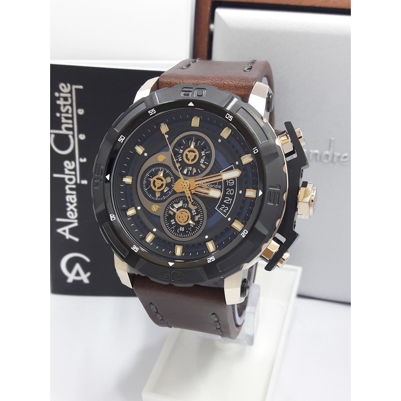 Jam Tangan Pria Alexandre Christie AC 6439 MC DBWBZBE  Original Kulit