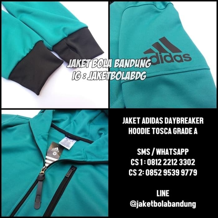 Unik JAKET ADIDAS DAYBREAKER HOODIE TOSCA  GRADE ORI  PREMIUM QUALITY   Hijau Tosca  L Murah