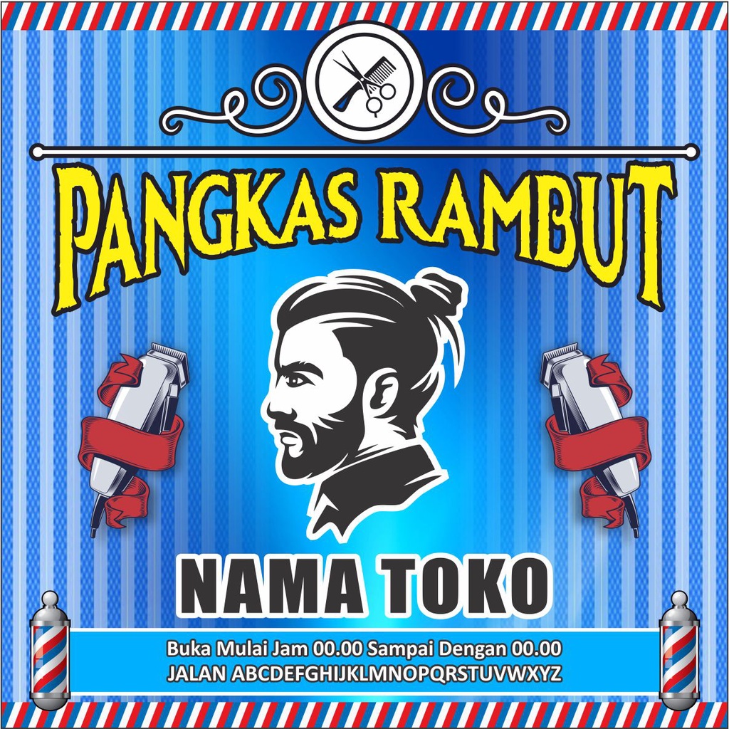 Spanduk Pangkas Rambut/ Banner Pangkas Rambut