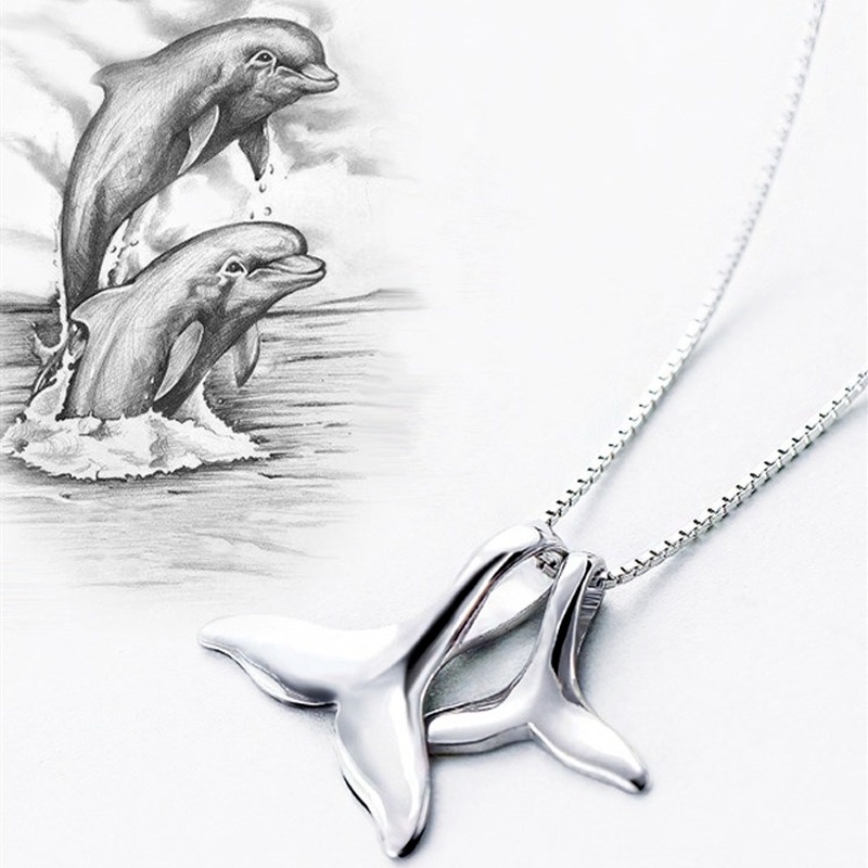 [Ready Stock]Fashion Plated 925 Sterling Silver Mermaid Pisces Tail Pendant Necklace