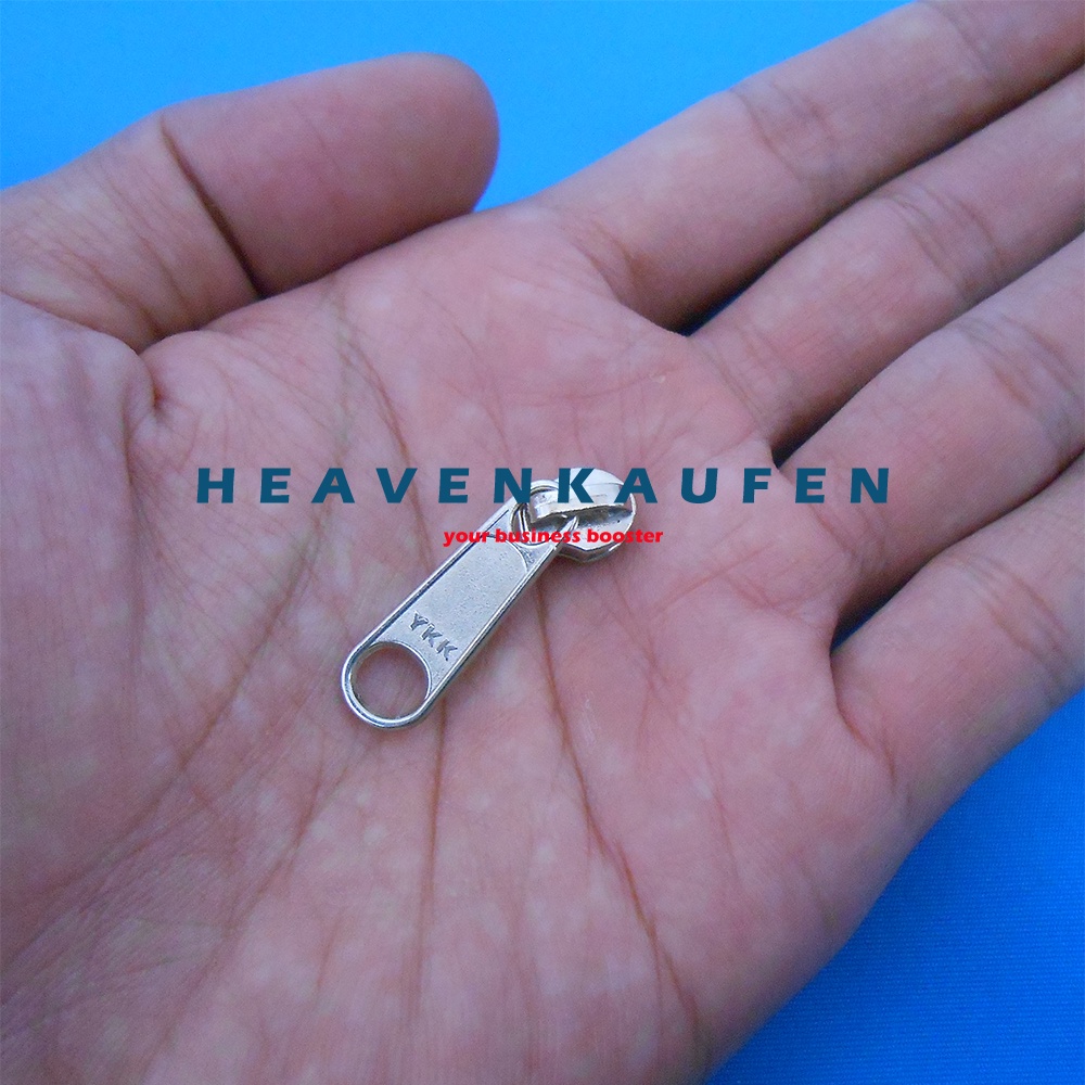 Kepala Resleting Zipper Head YKK Type Gigi Coil Gigi Halus Kecil No 3 Nikel Silver Kode A