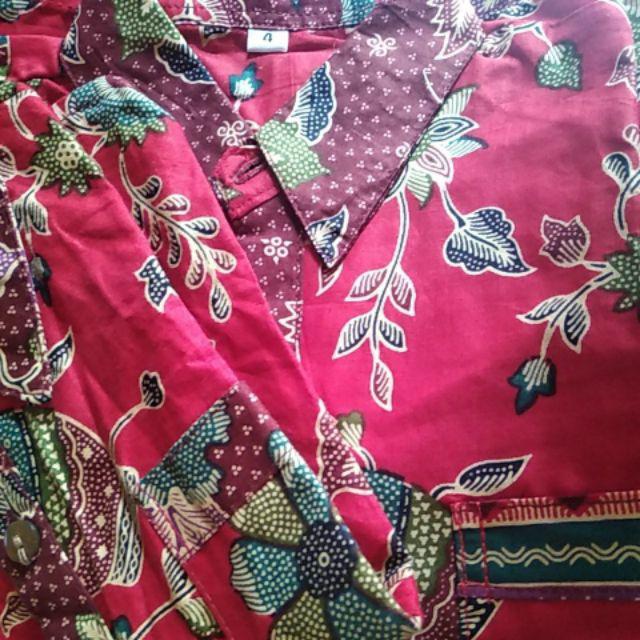 Qnunbatik Hem/kemeja Atasan Batik Anak Cowok Gentong Merah