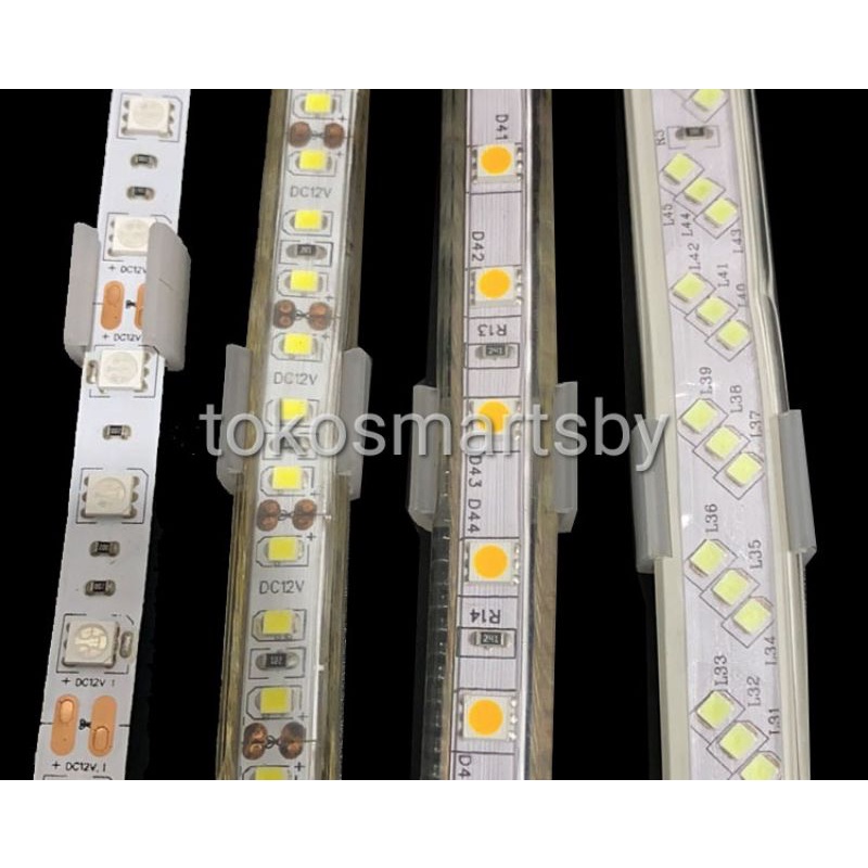 Klem Lampu Neon Flex / Klem Lampu Strip 2835/5050/5730 Bracket Selang Susu