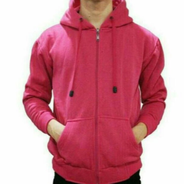 [ PROMO ] SWEATER POLOS HOODIE ZIPPER RESLETING WARNA PINK FANTA