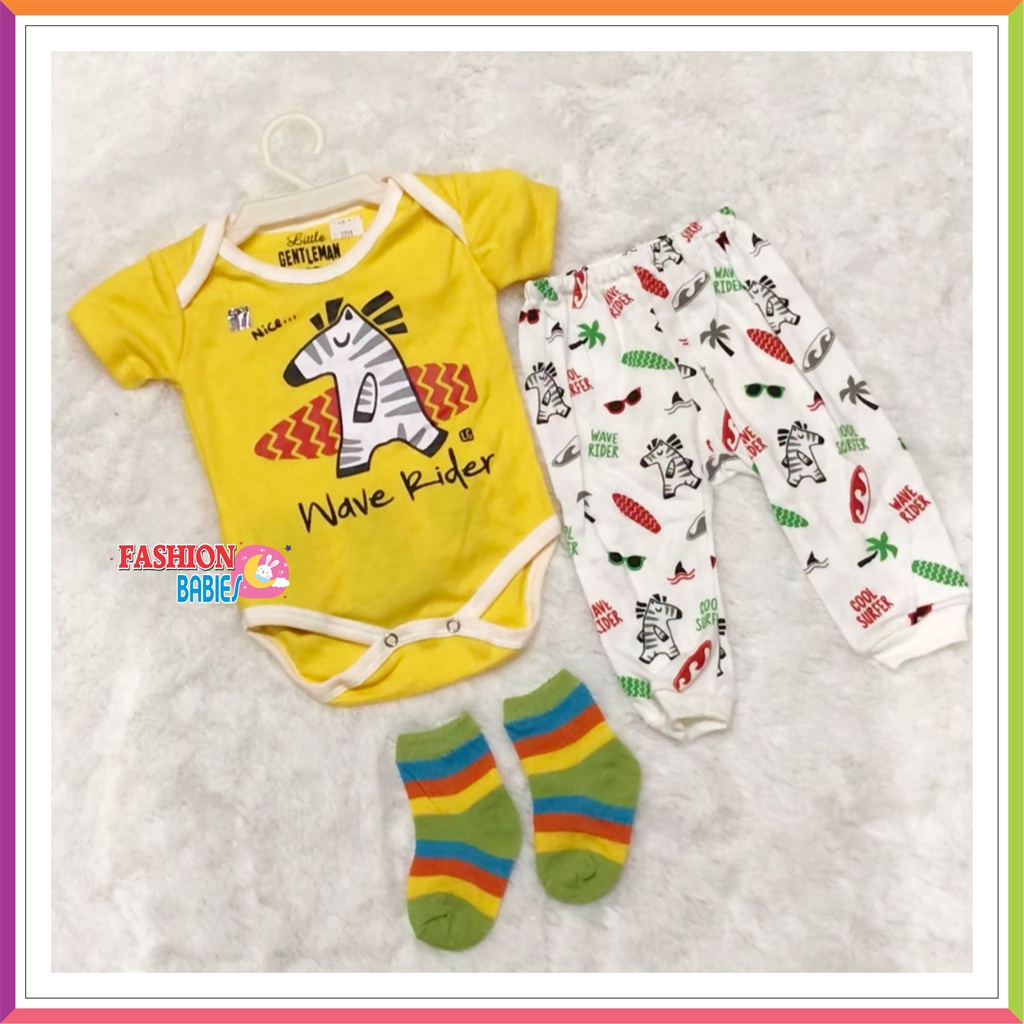 ❤ Fashionbabies ❤ SET JUMPER LEGGING KAOSKAKI 3IN1 / SET NEWBORN / BABY GIFTSET / LITTLE GENTLEMEN