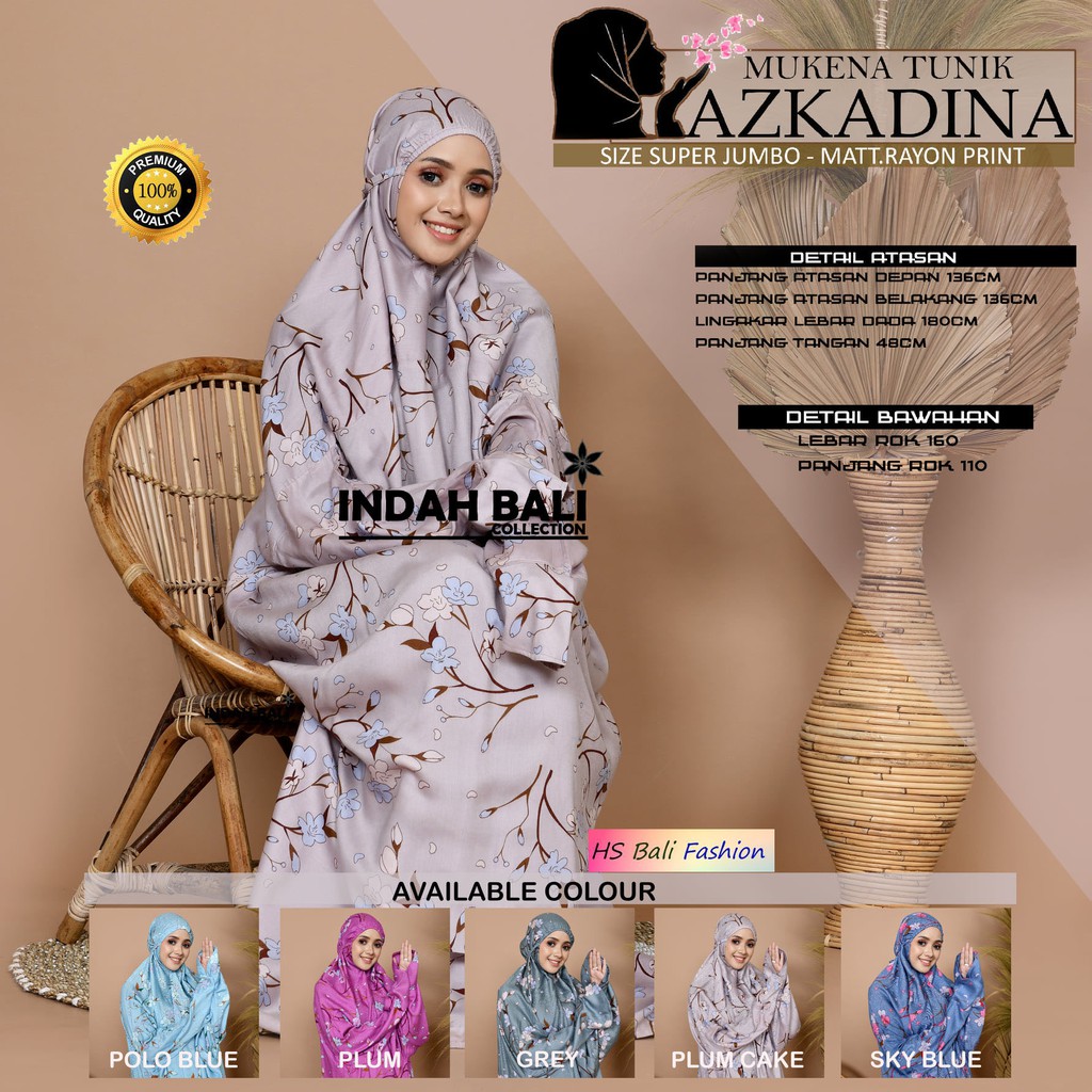 Mukena Tunik Al Jannah/Mukena Super Jumbo/Mukena Dewasa/Mukena Bali
