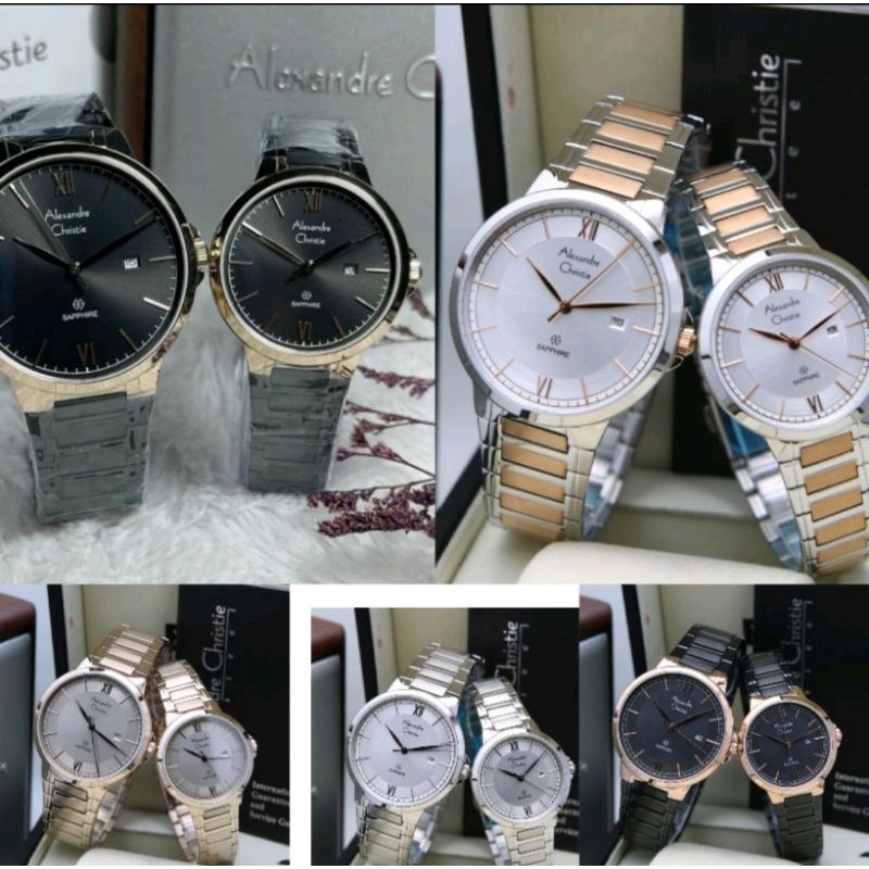 JAM TANGAN PRIA WANITA PASANGAN ALEXANDRE CHRISTIE AC 8537 /AC8537 / 8537 ORIGINAL GARANSI RESMI 1 T