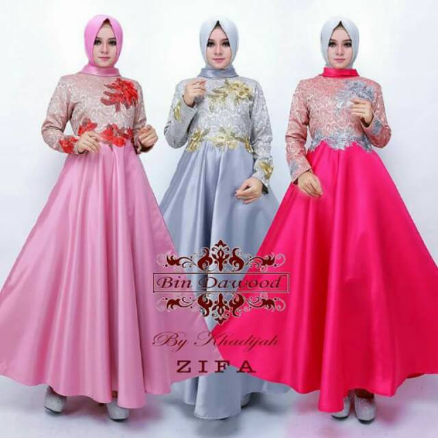 Gaun Zifa Original Bin Dawood by Khadijah Moslem Wear.