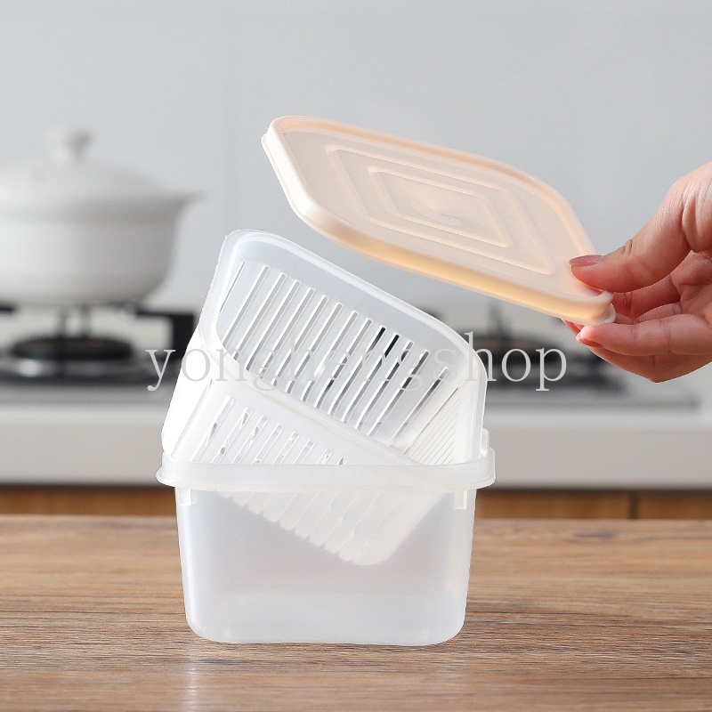 Kotak Penyimpanan Bawang / Jahe / Buah / Sayuran Dengan Penutup Untuk Kulkas Dapur
