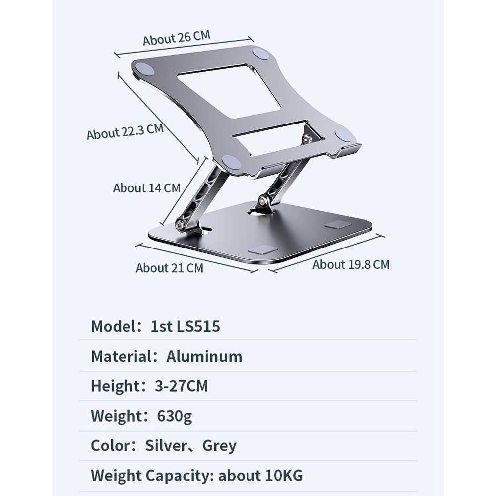 Stand Holder Foldable Adjustable Tatakan Laptop Macbook  11 - 17 inch Aluminium