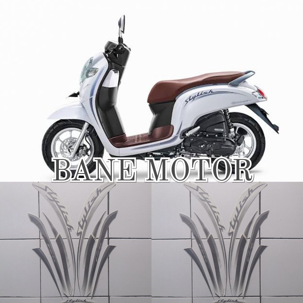striping Honda Scoopy FI stylish 2019 putih - stiker body Scoopy FI stylish