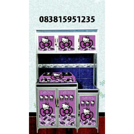 Sticker rak piring 3 pintu + kompor 2 tungku
