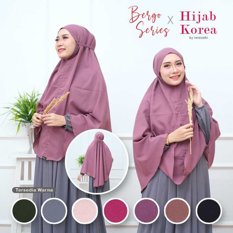 Pasmina Bergo Jumbo Polos Bergo series Hijab Korea Tali Belakang