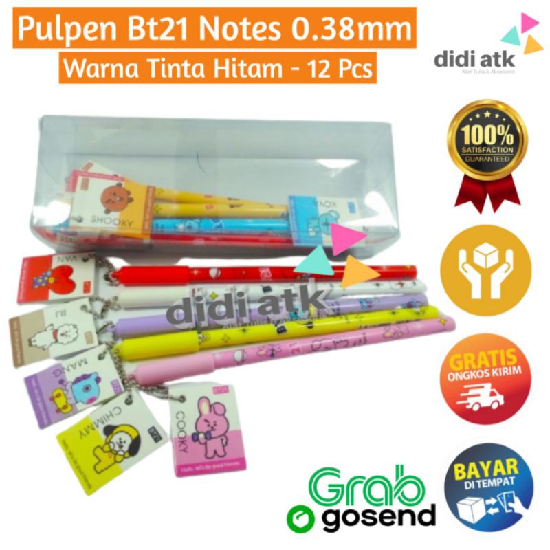 

Pulpen Gel Notes BT21 0.38mm / Pen Bts / Pena Karakter 1 Lusin