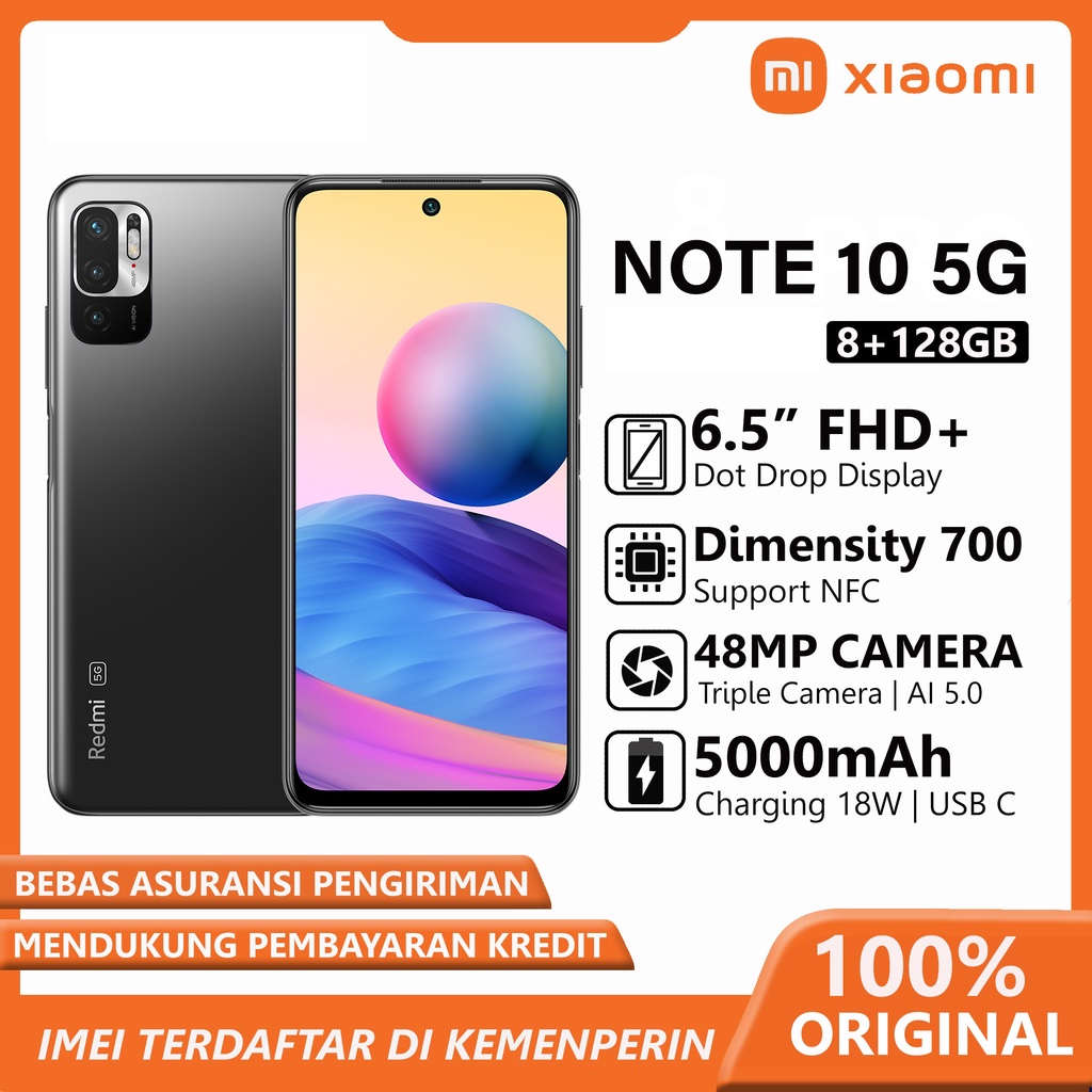 xiaomi redmi note 10 5g 8128gb garansi resmi