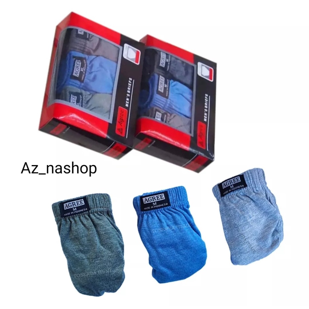 CELANA DALAM PRIA DEWASA PREMIUM AGREE CELANA DALAM PRIA AGREE 1 BOX ISI 3 PCS