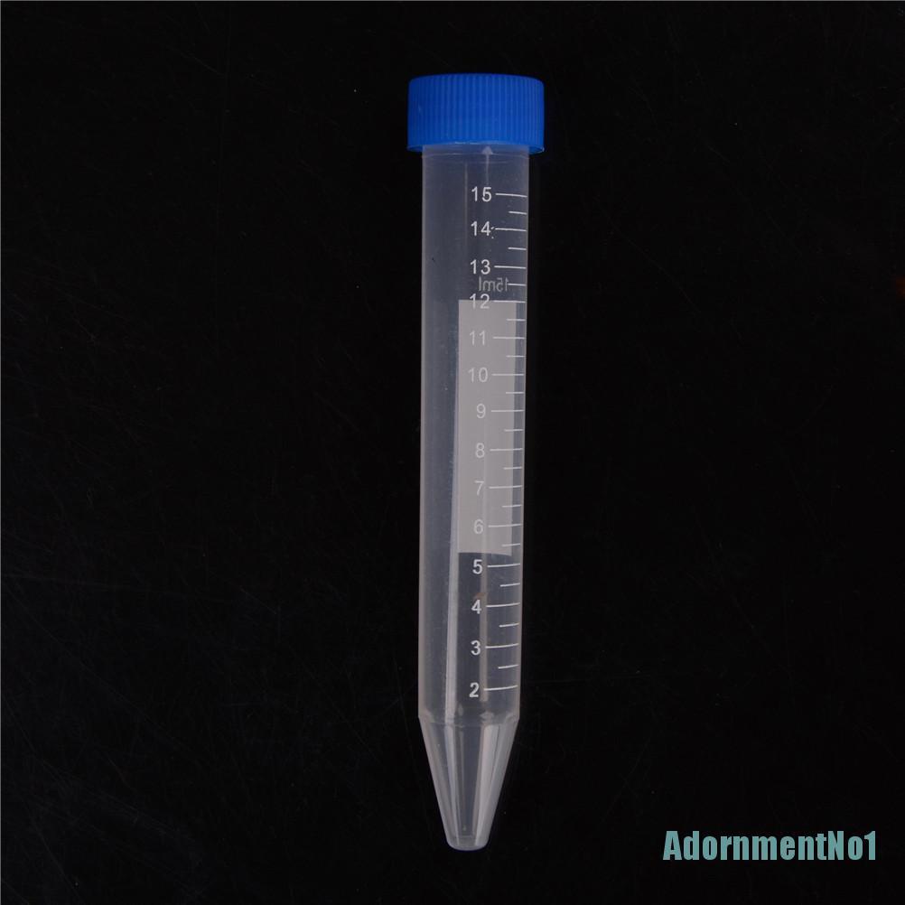 [AdornmentNo1]10X 15mL Plastic Centrifuge Test Tube Vial Container Self Standing Screw Cap