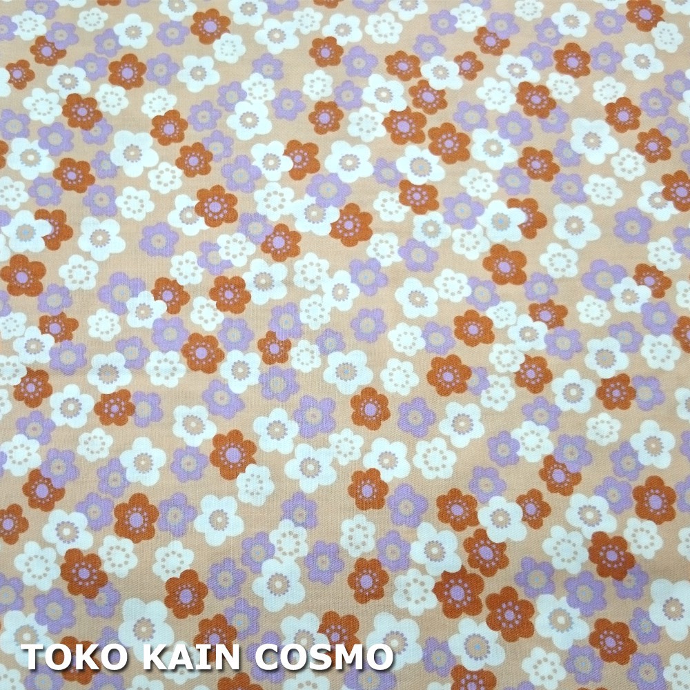 Kain katun Jepang Twill Japan Design - Bunga Ume (Peach)