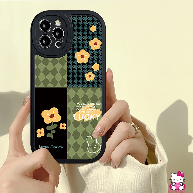 Ins Case Realme C55 10 Pro Plus C30 C12 C25Y C25 C21Y C11 C31 C35 C25s C15 C20 GT C3 8i 9i 5 5s 5i 6 6s 8 6i 8pro Retro Pola Kisi Bunga Patchwork Jahitan Soft Cover