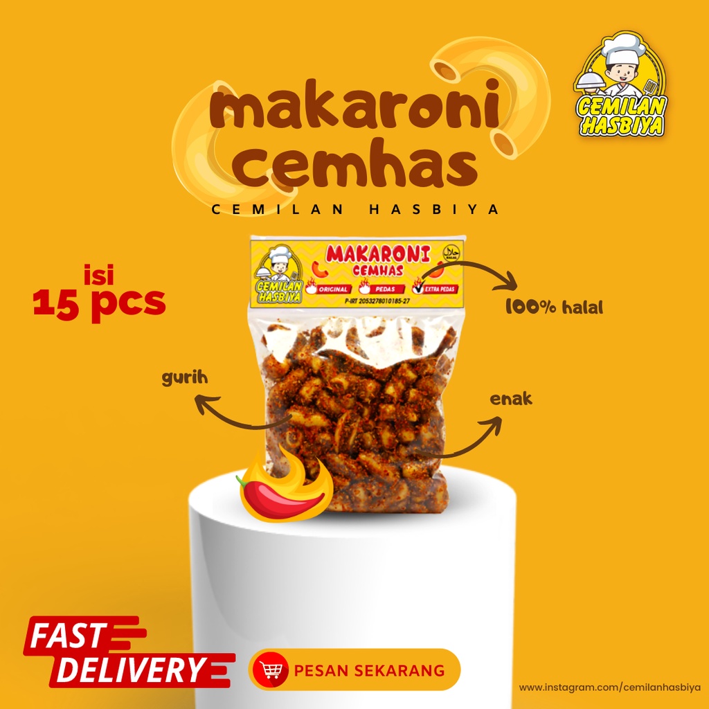 Makaroni cemhas isi 15pcs,Makaroni Bantet/Bantat termurah bisa COD,makaroni bantet tasikmalaya,snack makaroni cemhas