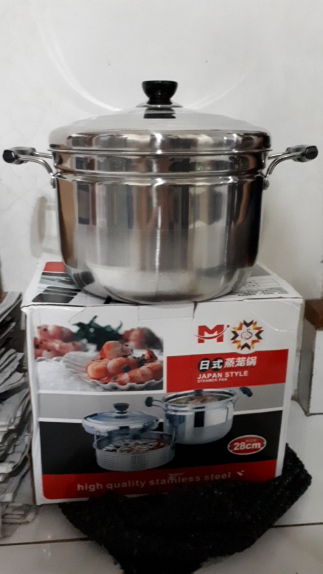 Steamer Dandang High Grade 28 Cm  Japan Style - Steamer Stainless Steell