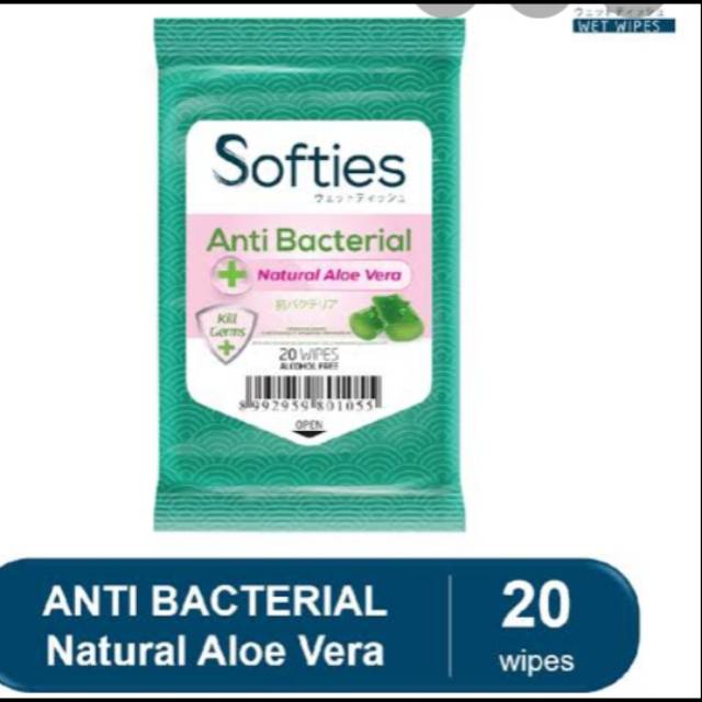 Softies Anti Bacterial wipes 20 sheets