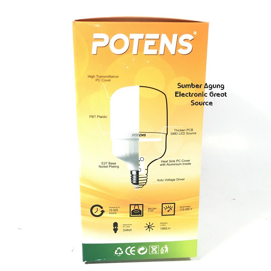 Lampu Tabung Potens 22W 22 Watt Terang Bergaransi Awet