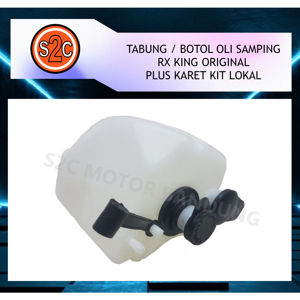 BOTOL TABUNG OLI SAMPING RX KING RXKING ORIGINAL PLUS KARET SET LOKAL-3
