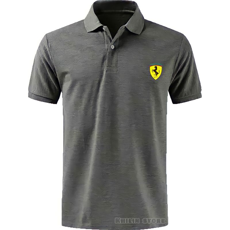 Kaos pria Kerah Kaos POLO FERRARI baju pria kerah lengan pendek FERRARI kaos Kerah distro