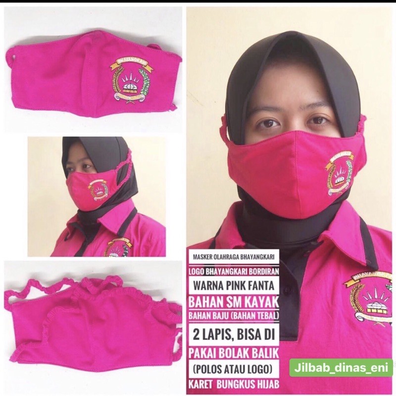 MASKER OLGA BHAYANGKARI HIJAB LOGO BORDIR