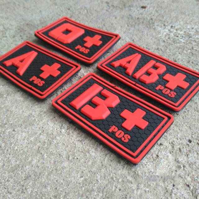 Patch rubber patch golongan darah list merah