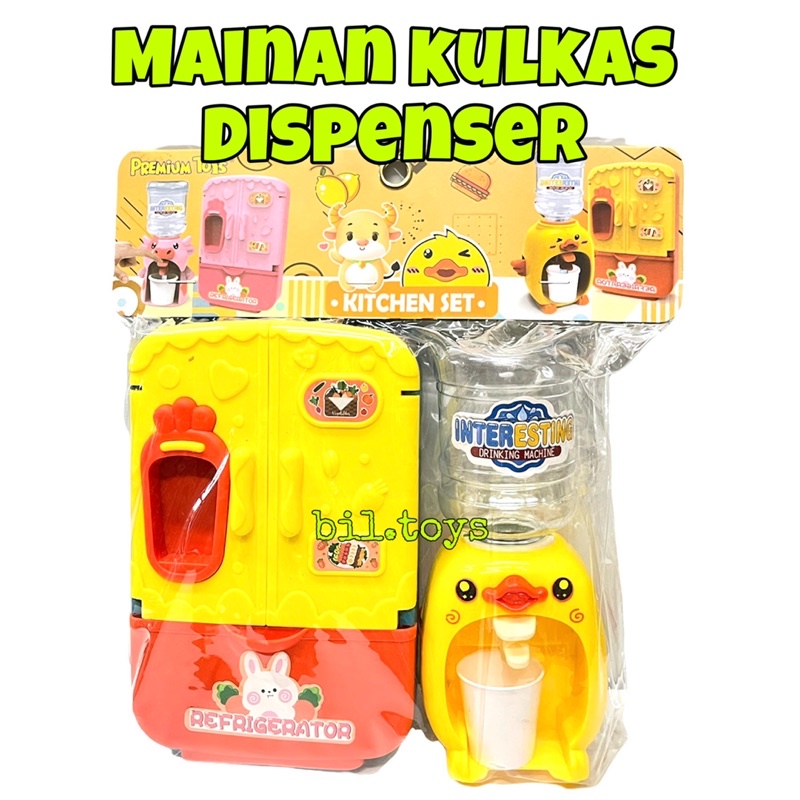 MAINAN ANAK DISPENSER KULKAS SET LEMARI ES GALON DISPENSER MAINAN