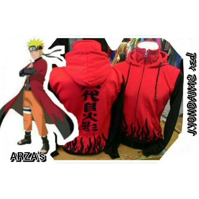 Jaket Yondaime Merah / Anime Naruto Hokage Cosplay