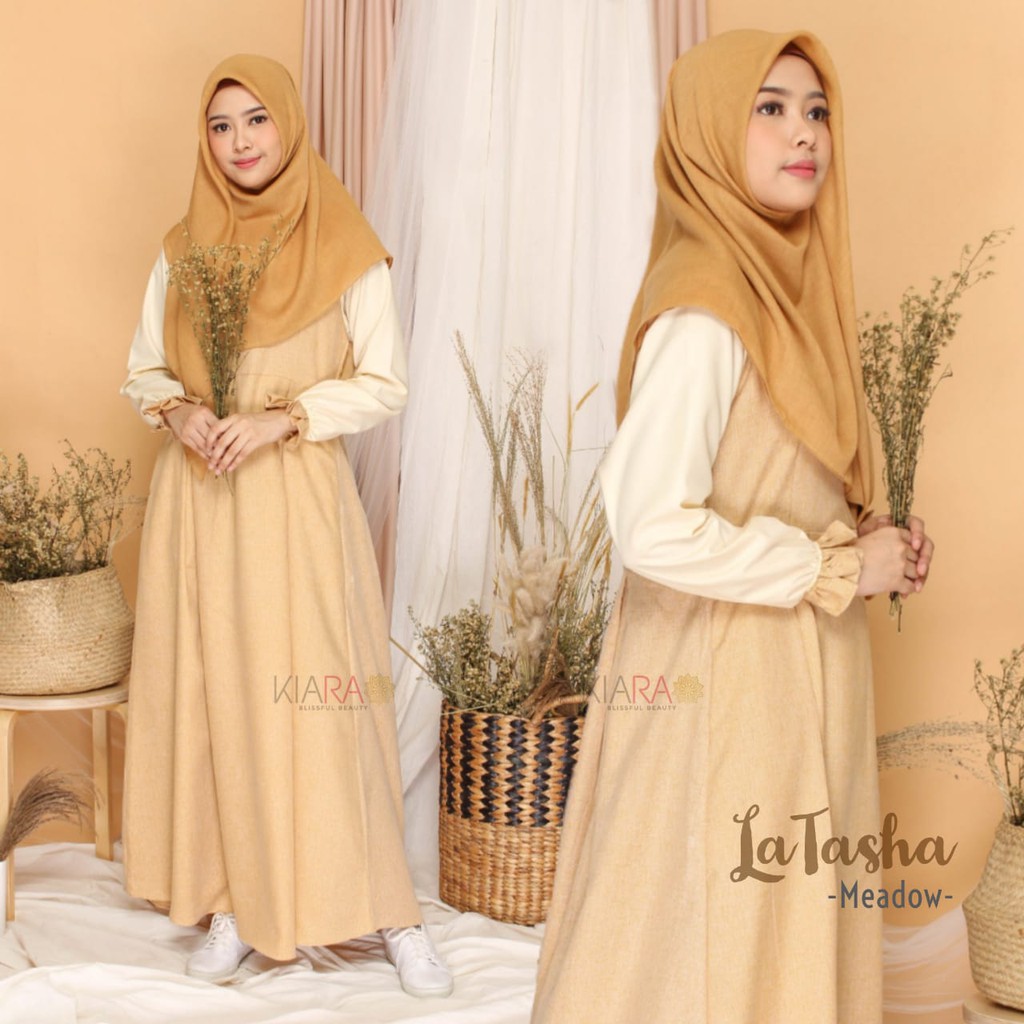 Latasha Dress Meadow by Kiara Muslimah Dress Katun Toyobo