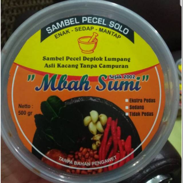 

Sambel pecel Solo enak" Mbah SUMI