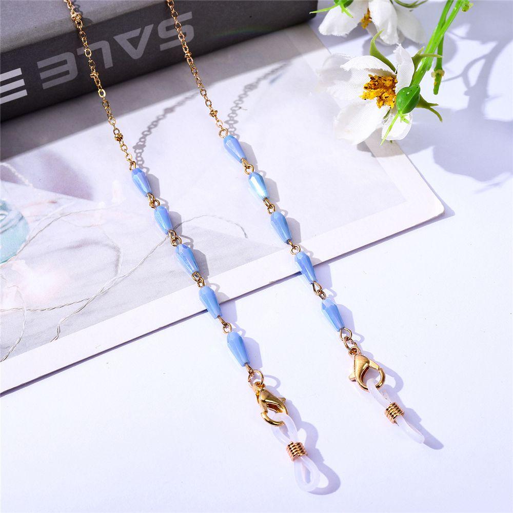 R-flower Glasses Chains Fashion Tali Kacamata Manik-Manik Kristal Logam